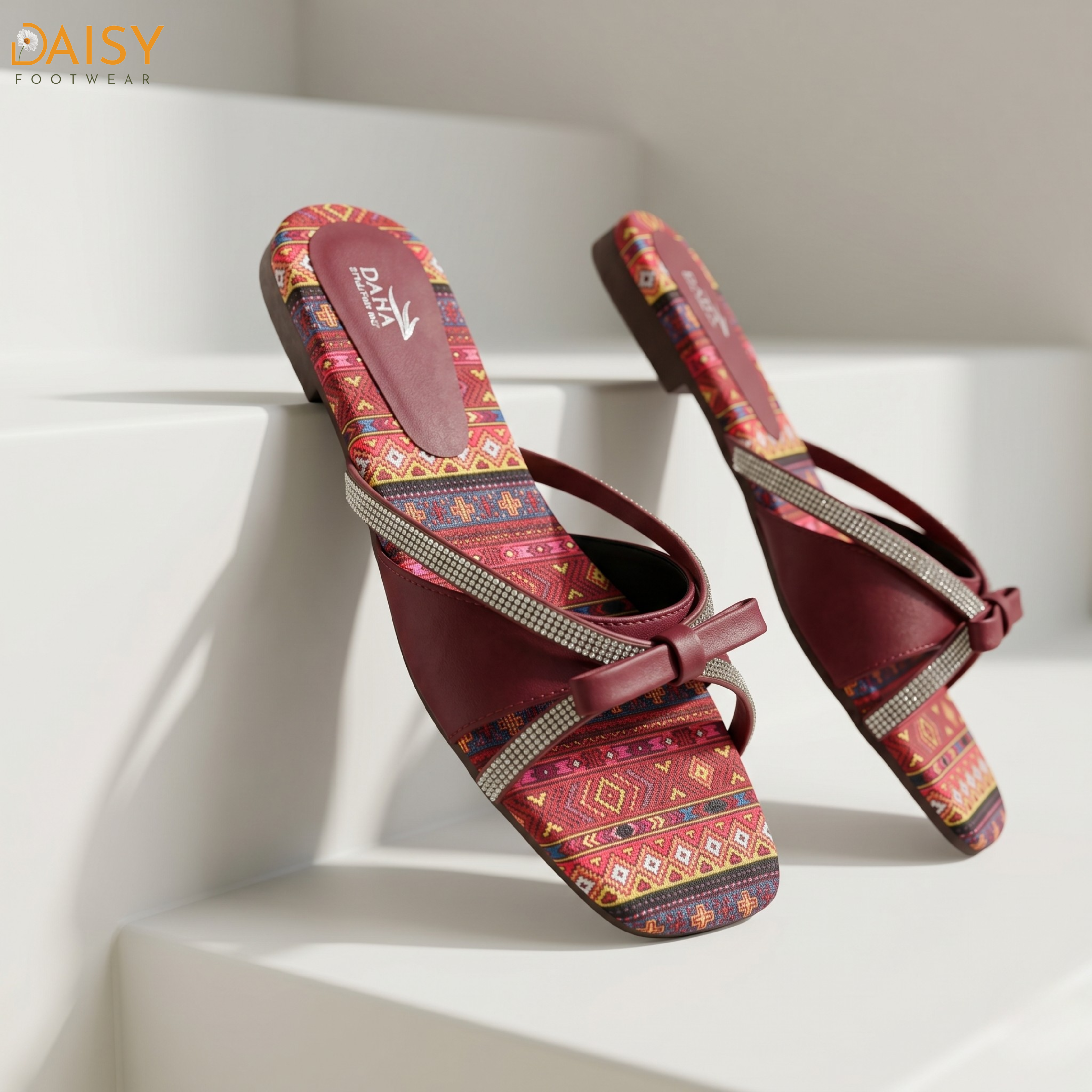 Ethnic Bow Maroon
