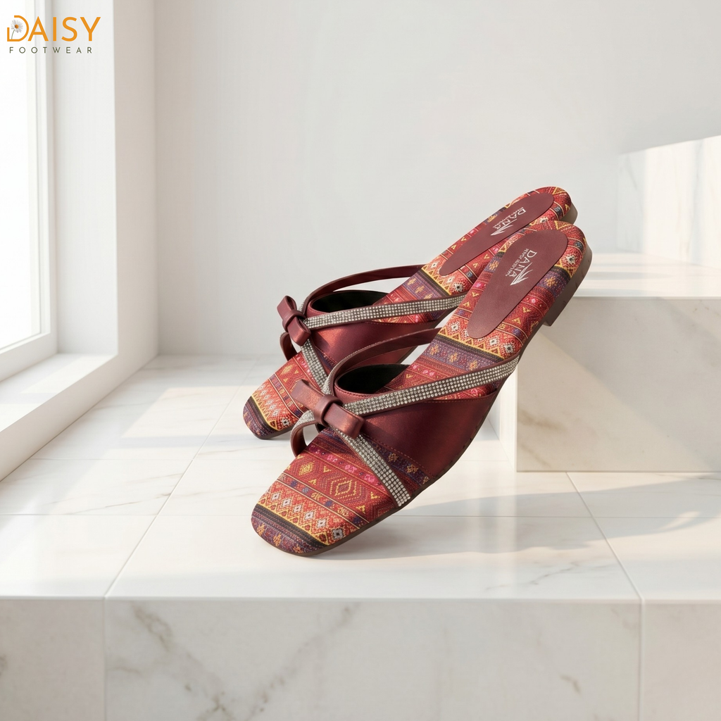 Ethnic Bow Maroon