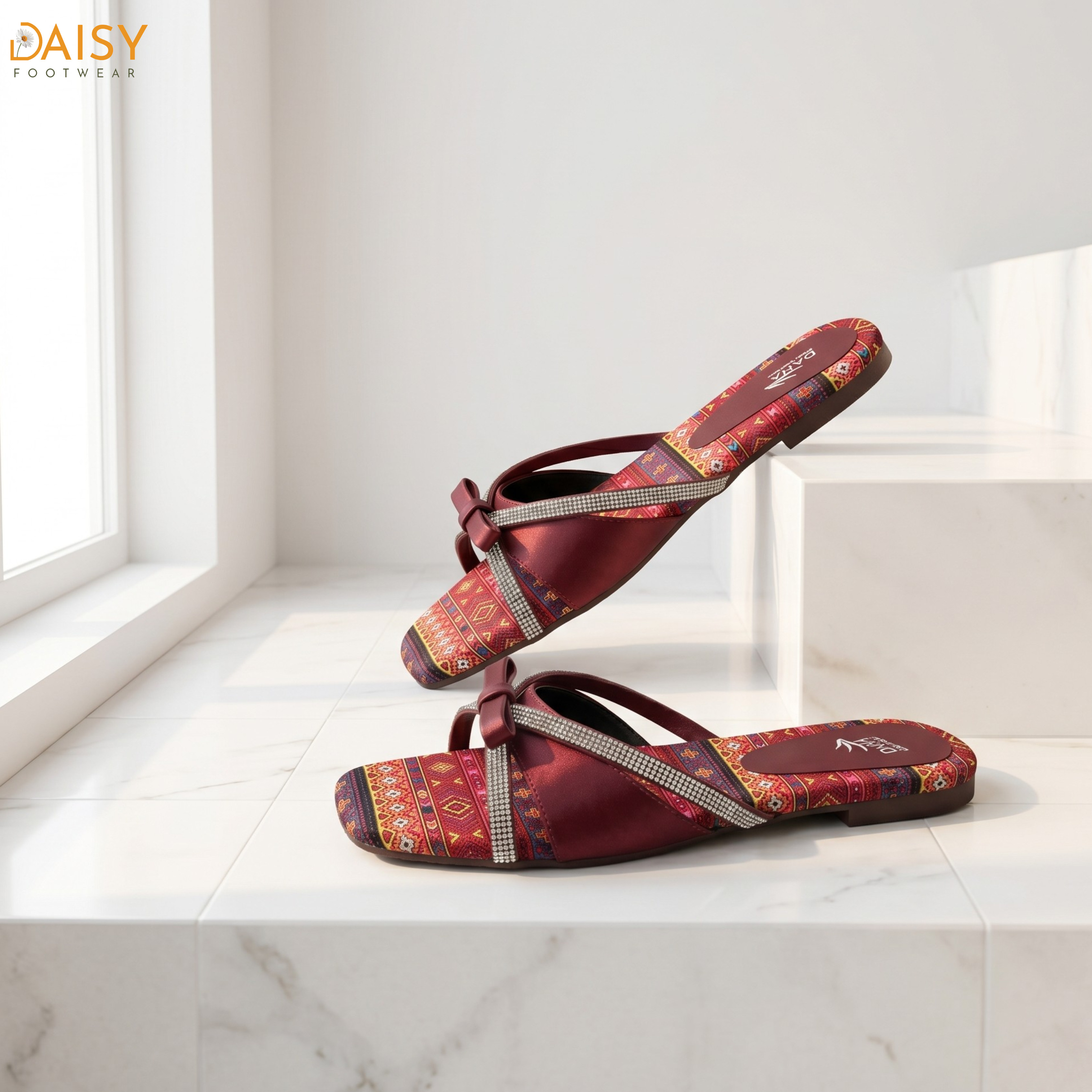 Ethnic Bow Maroon